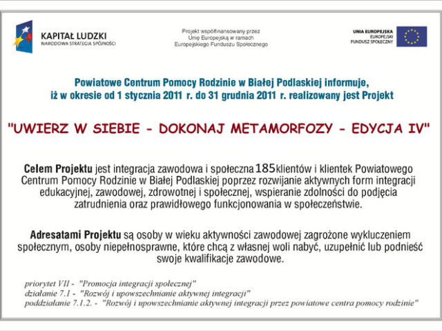 Uwierz w siebie dokonaj metamorfozy - edycja 4
